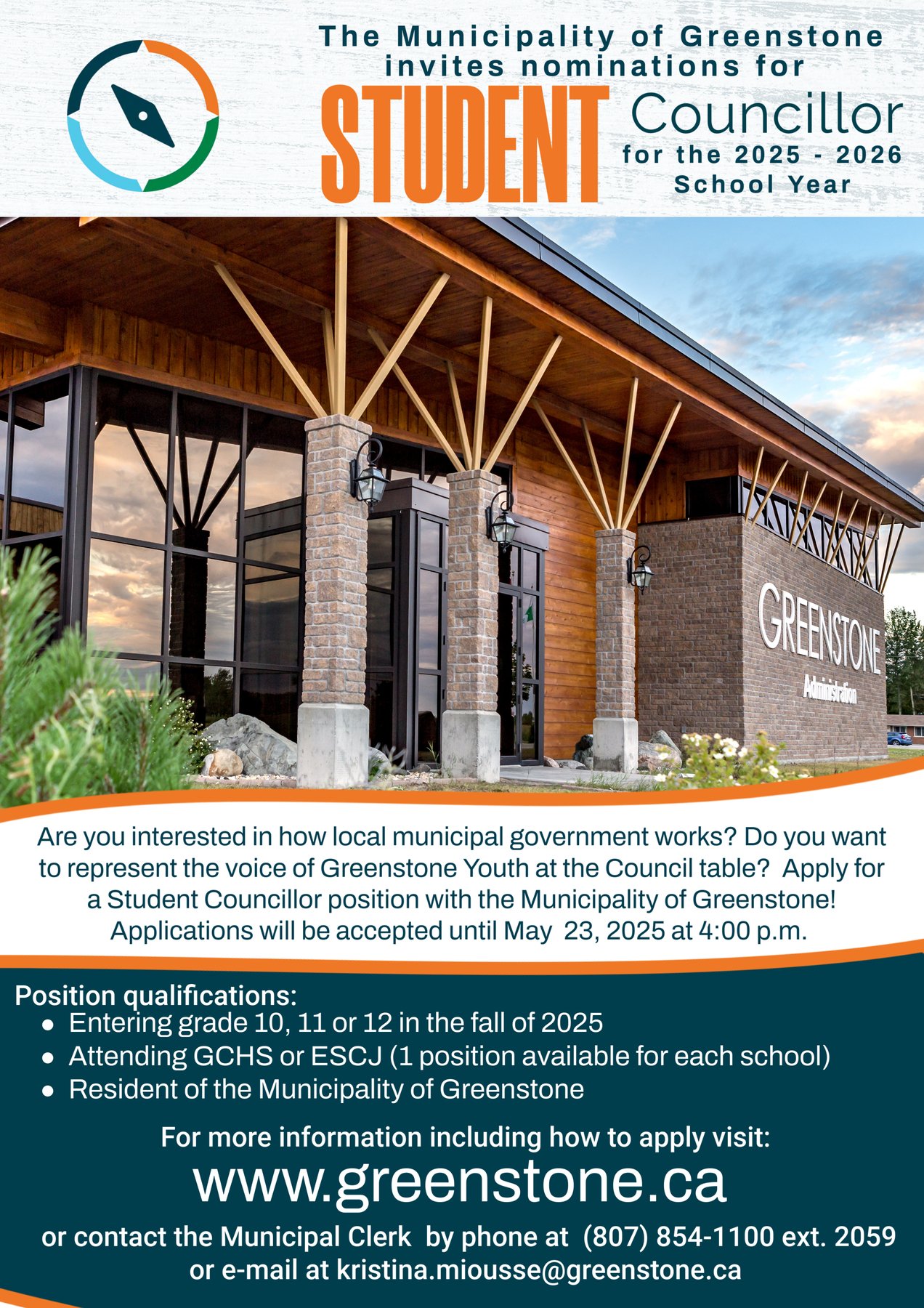 Poster advertising the Student Councillor positions.