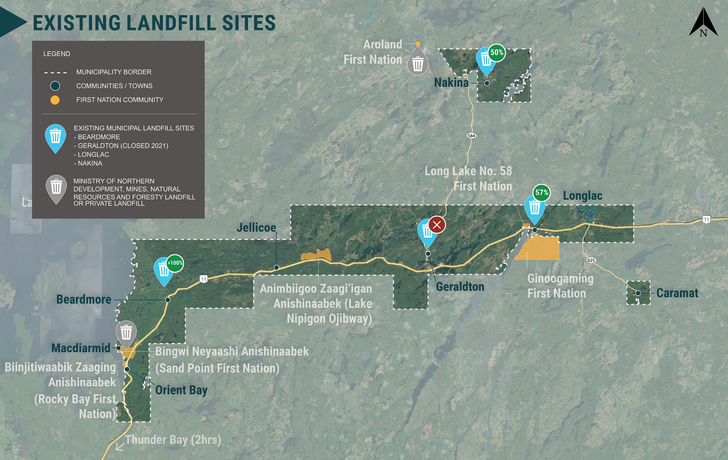 Existing landfill sites map